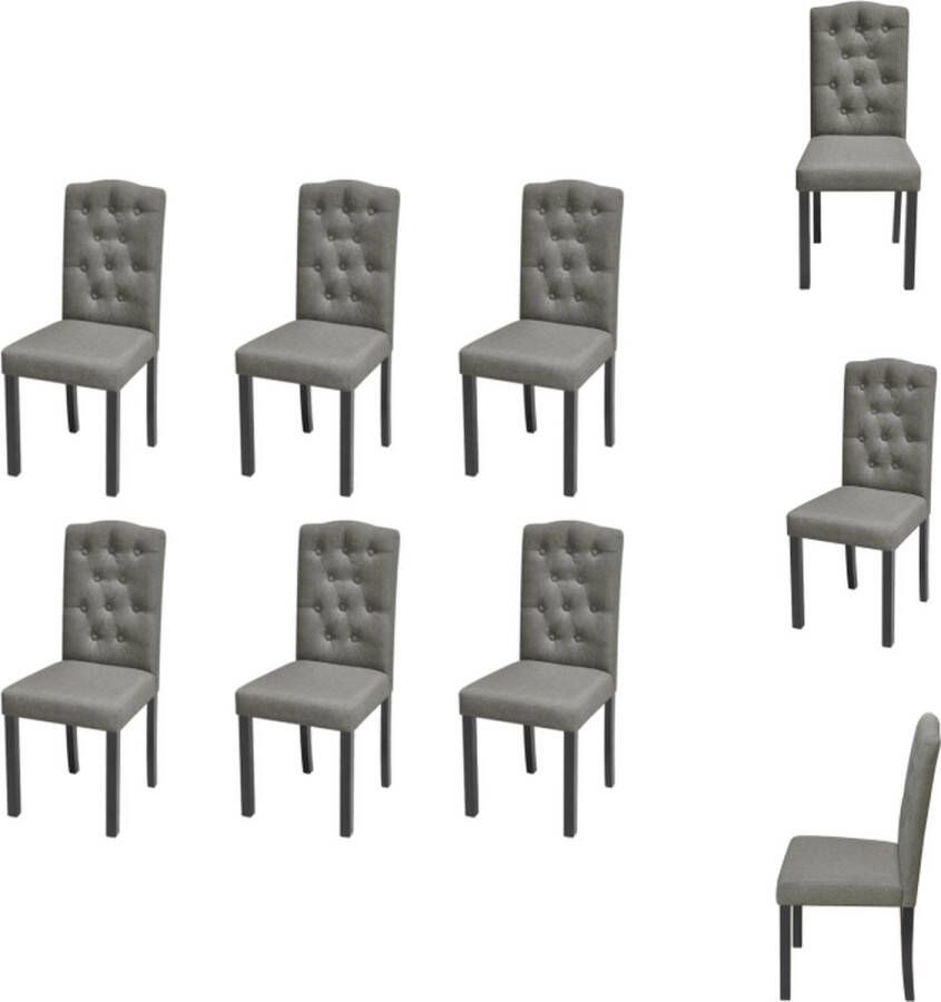 VidaXL Eetkamerstoel Eetkamerstoelen Eetkamer Stoel Eetkamer Stoelen Eetkamerstoelen 6 st stof grijs - Foto 2