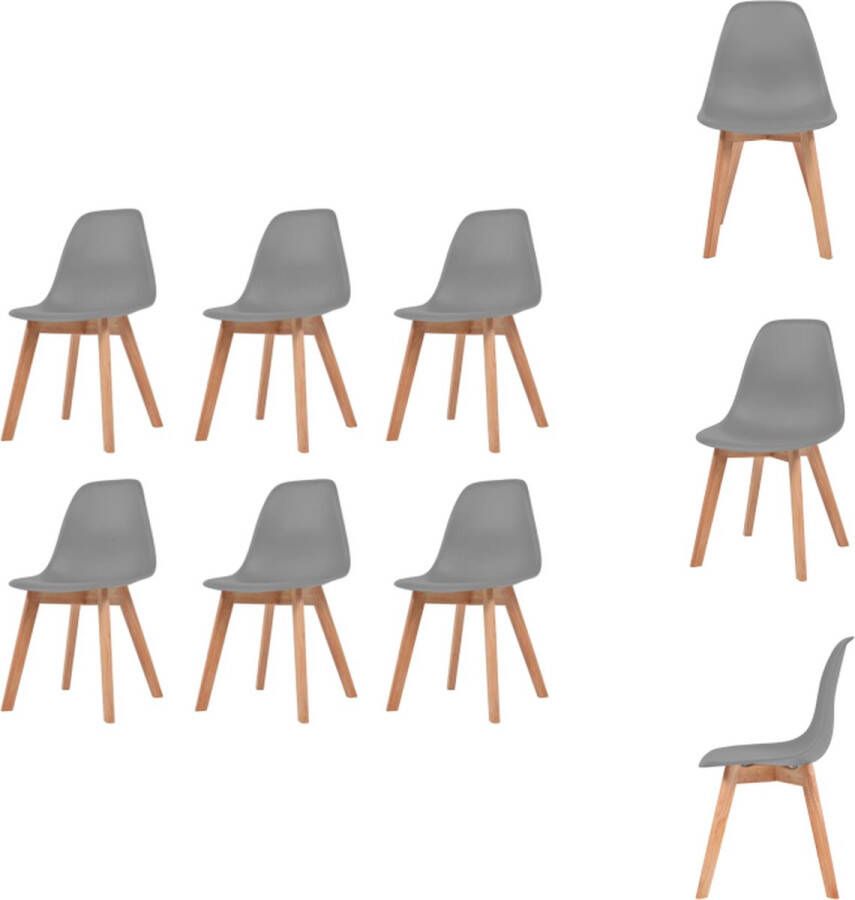 VidaXL Eetkamerstoel Eetkamerstoelen Bijzetstoel Bijzetstoelen Eetkamerstoelen 6 st kunststof grijs