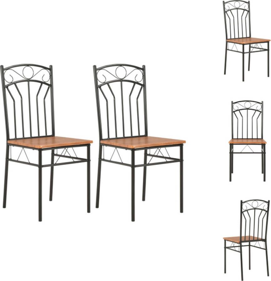 VidaXL Eetkamerstoel Eetkamerstoelen Bijzetstoel Bijzetstoelen Eetkamerstoelen 2 st MDF bruin - Foto 2