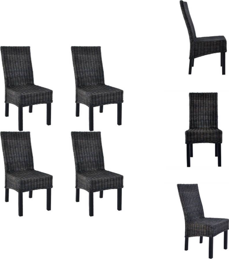 VidaXL Eetkamerstoelen Kubu Rattan 46x61x93cm Handgemaakt Eetkamerstoel