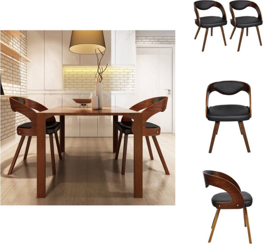 VidaXL Eetkamerstoel Eetkamerstoelen Keukenstoelen Keukenstoel Eetkamerstoelen 2 st kunstleer bruin