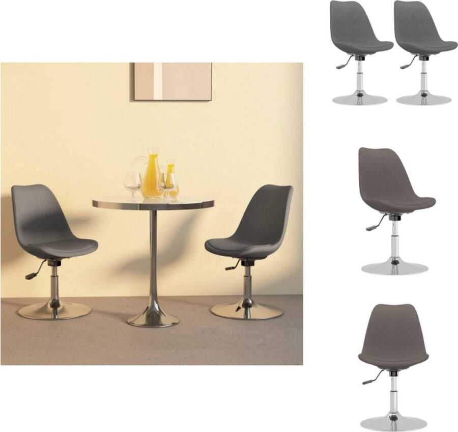 VidaXL Eetkamerstoelen Lichtgrijs 49x45cm Verchroomd Comfortabel Flexibel Stabiel Eetkamerstoel