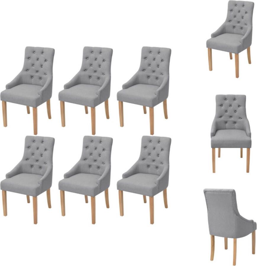 VidaXL Eetkamerstoel Eetkamerstoelen Bijzetstoel Bijzetstoelen Eetkamerstoelen 6 st stof lichtgrijs