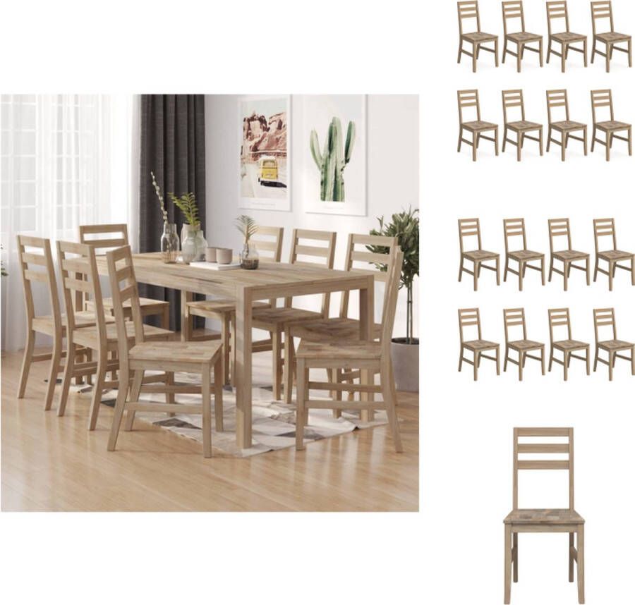VidaXL Eetkamerstoel Eetkamerstoelen Diner Stoel Diner Stoelen Eetkamerstoelen 8 st massief acaciahout - Foto 2