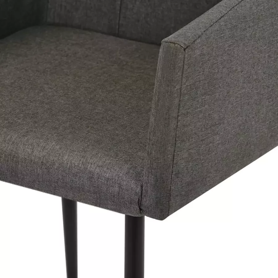 VidaXL Eetkamerstoelen met armleuningen 6 st stof taupe