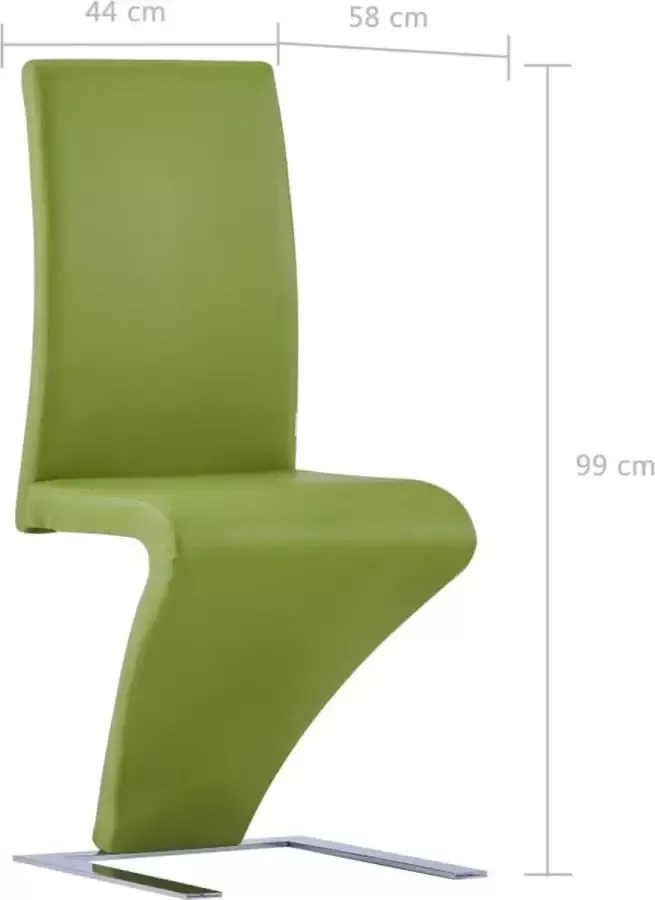 VIDAXL Eetkamerstoelen met zigzag-vorm 2 st kunstleer groen - Foto 1