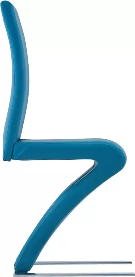 VidaXL Eetkamerstoelen met zigzag-vorm 4 st kunstleer blauw - Foto 1