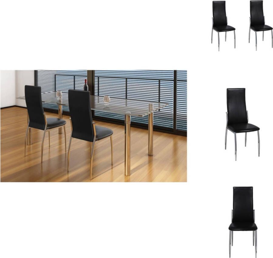 VidaXL Eetkamerstoelen Modern 54 x 43 x 100 cm Zwart Eetkamerstoel