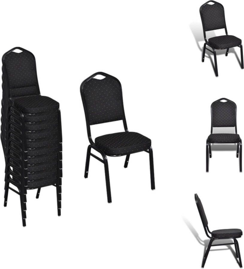 VidaXL Eetkamerstoelen Set Stapelbaar Multiplex en ijzer Zwart 40x41x88 cm Ergonomisch Eetkamerstoel