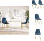 VidaXL Eetkamerstoelen Set van 2 Blauw Fluweel 45 x 53.5 x 87 cm Comfortabel zitten Eetkamerstoel - Thumbnail 1