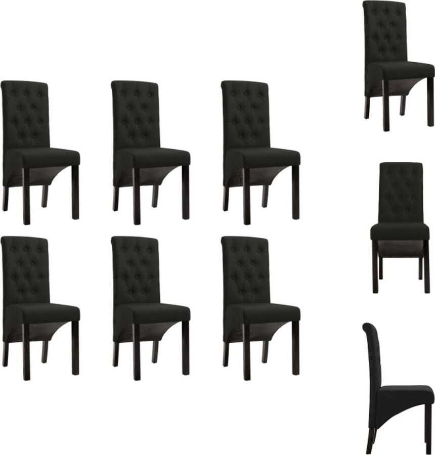 vidaXL Eetkamerstoelen Set van 6 Zwart 42 x 57 x 95 cm Ergonomisch Eetkamerstoel