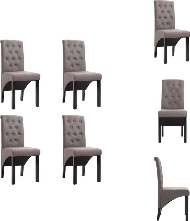 VidaXL Eetkamerstoel Eetkamerstoelen Eetkamer Stoel Eetkamer Stoelen Eetkamerstoelen 4 st draaibaar stof taupe