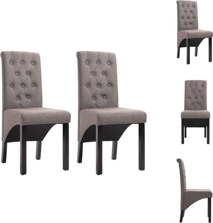 VidaXL Eetkamerstoel Eetkamerstoelen Eetkamer Stoel Eetkamer Stoelen Eetkamerstoelen draaibaar 2 st stof taupe - Foto 2