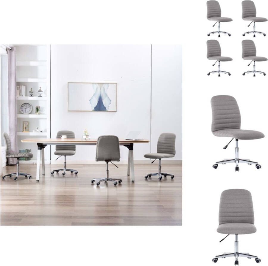 VidaXL Eetkamerstoel Eetkamerstoelen Dinerstoel Dinerstoelen Eetkamerstoelen 4 st stof lichtgrijs