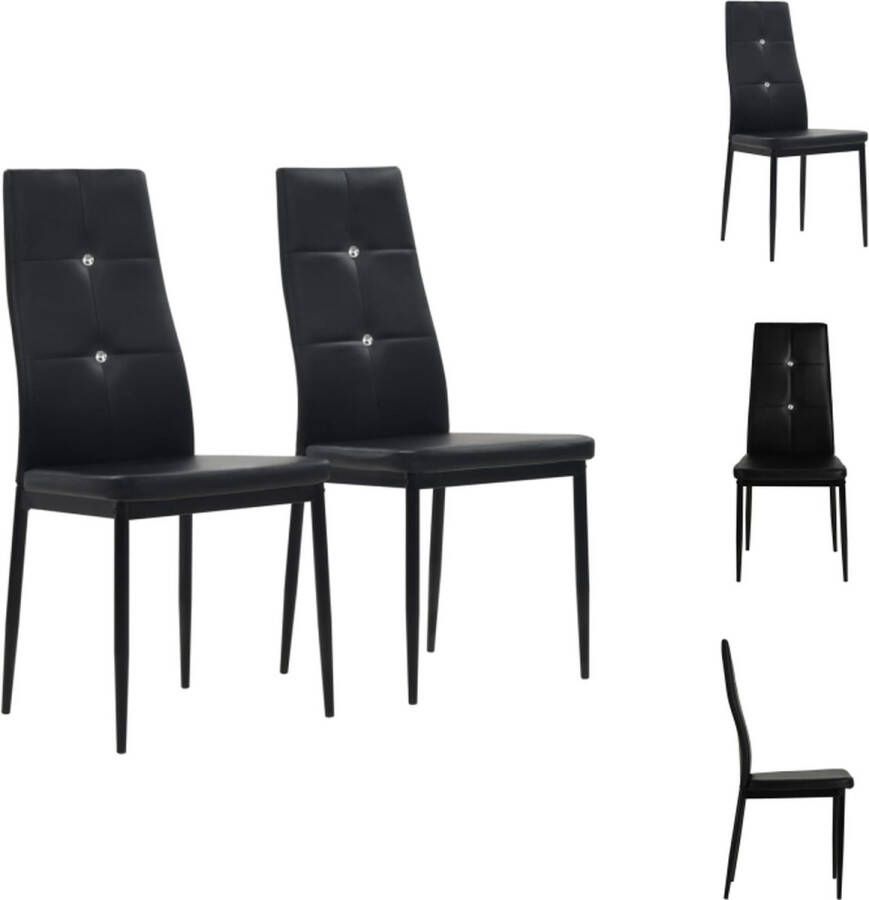 vidaXL Eetkamerstoelen Zwart 43 x 43.5 x 96 cm Kunstleer Eetkamerstoel