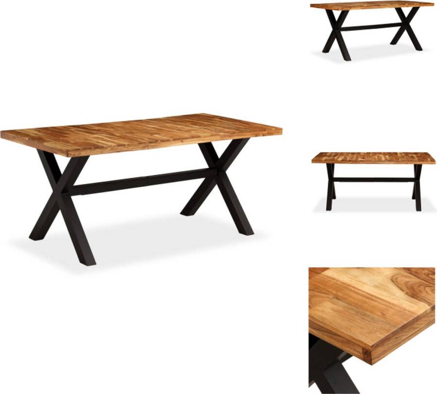 The Living Store Eetkamertafel Acacia en Mangohout 180 x 90 x 76 cm IndustriÃle Stijl Eetkamertafel Acacia Mangohout Industriele Stijl Salontafel