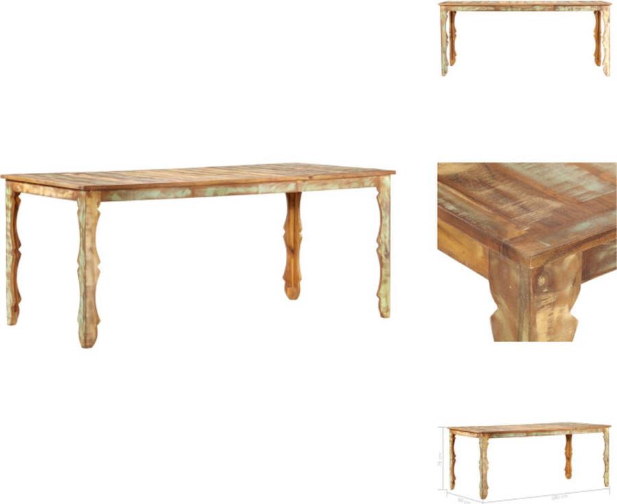 VidaXL Eettafel Eettafels Eetkamertafel Eetkamertafels Eettafel 180x90x76 cm massief gerecycled hout
