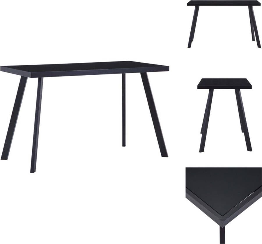VidaXL Eettafel Eettafels Eetkamertafel Eetkamertafels Eettafel 120x60x75 cm gehard glas zwart