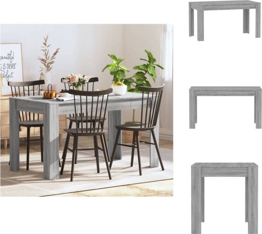 VidaXL Eettafel Eettafels Eetkamertafel Keukentafel Eettafel 140x74 5x76 cm bewerkt hout grijs sonoma eikenkleurig