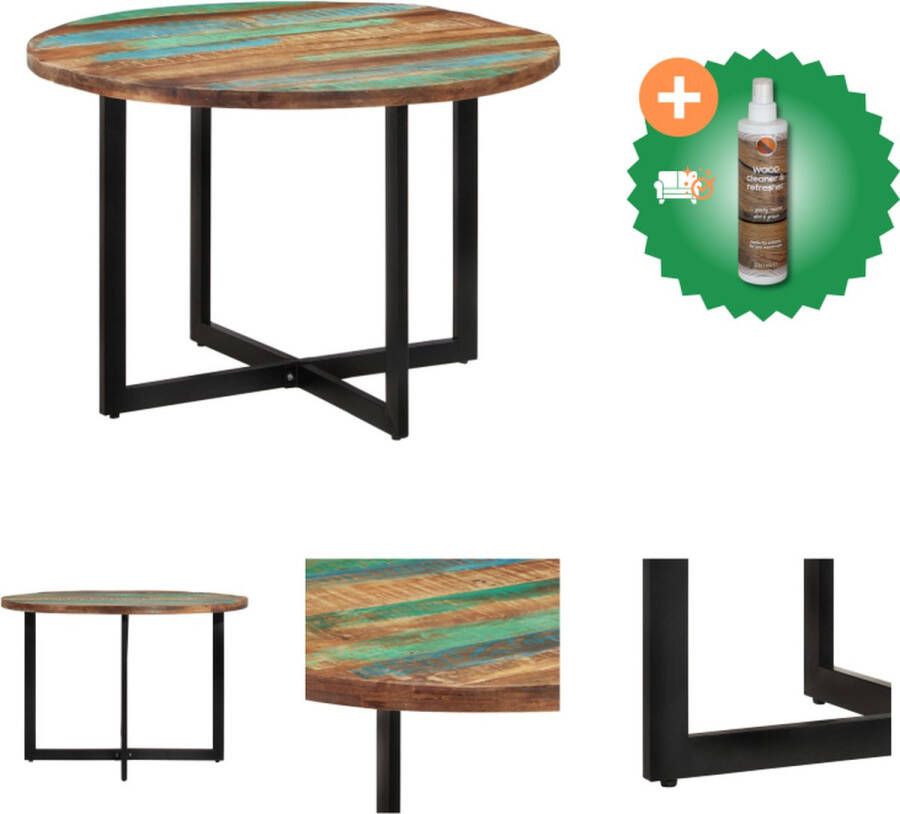 VidaXL Eettafel 110x75 cm massief gerecycled hout Tafel Inclusief Houtreiniger en verfrisser - Foto 2