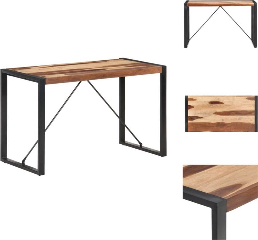 VidaXL Eetkamertafel Industrieel 120 x 60 x 75 cm Acaciahout Rubberwood Sheesham afwerking Tafel