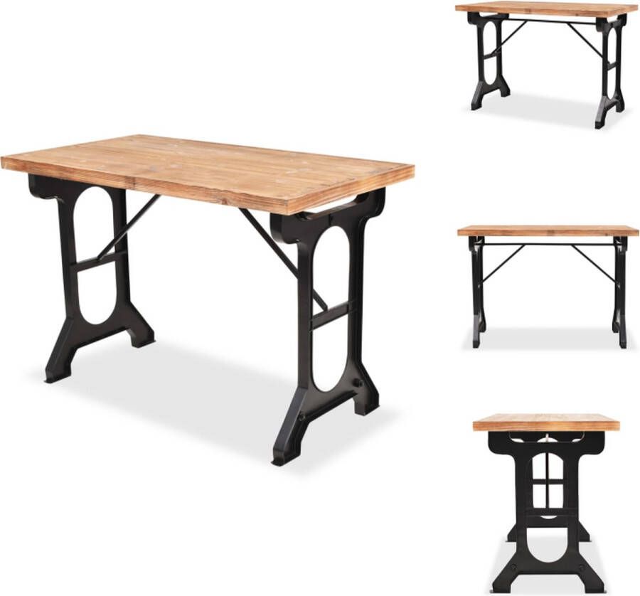 VidaXL Eetkamer Tafel Eetkamer Tafels Eettafel Eettafels Eettafel 122x65x82 cm massief vurenhout