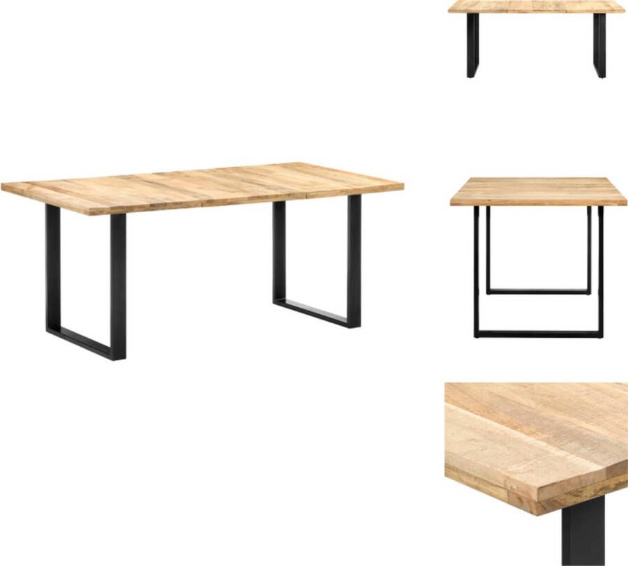 VidaXL Eettafel Eettafels Eetkamertafel Eetkamertafels Eettafel 180x90x76 cm massief mangohout - Foto 4