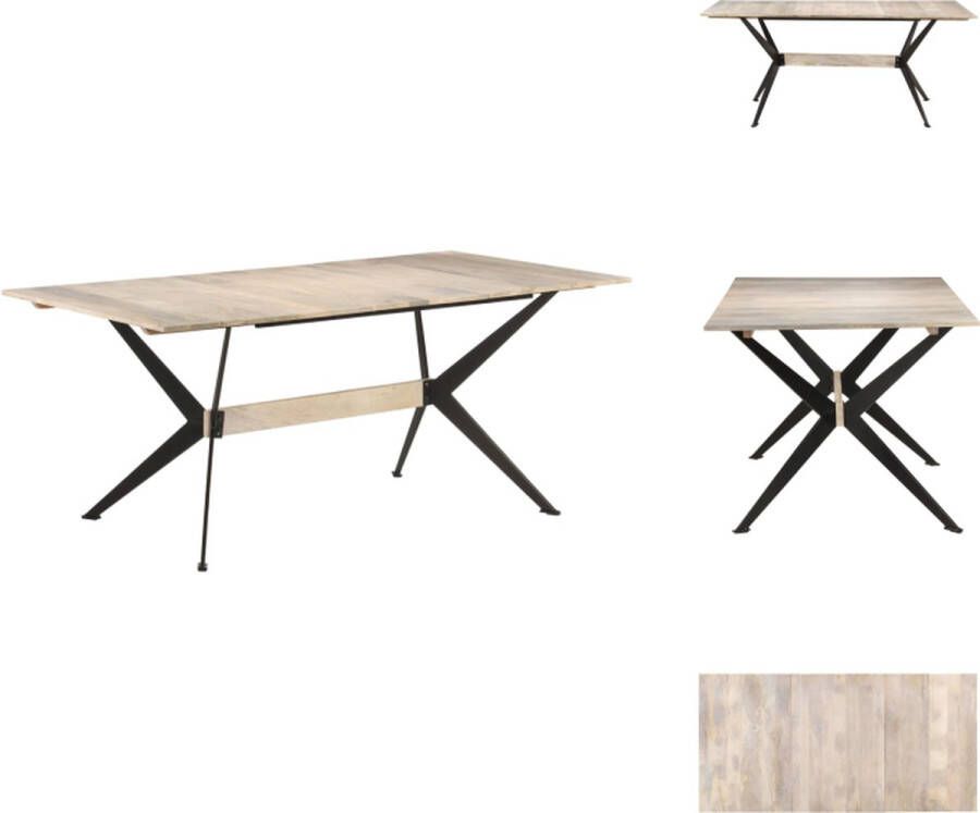 VidaXL Eettafel Eettafels Eetkamertafel Eetkamertafels Eettafel 180x90x76 cm massief mangohout