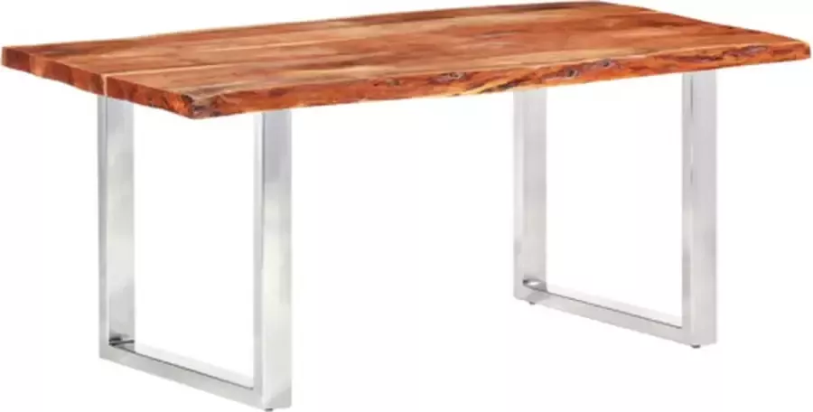 VIDAXL Eetkamertafel met natuurlijke randen 6 cm 200 cm acaciahout