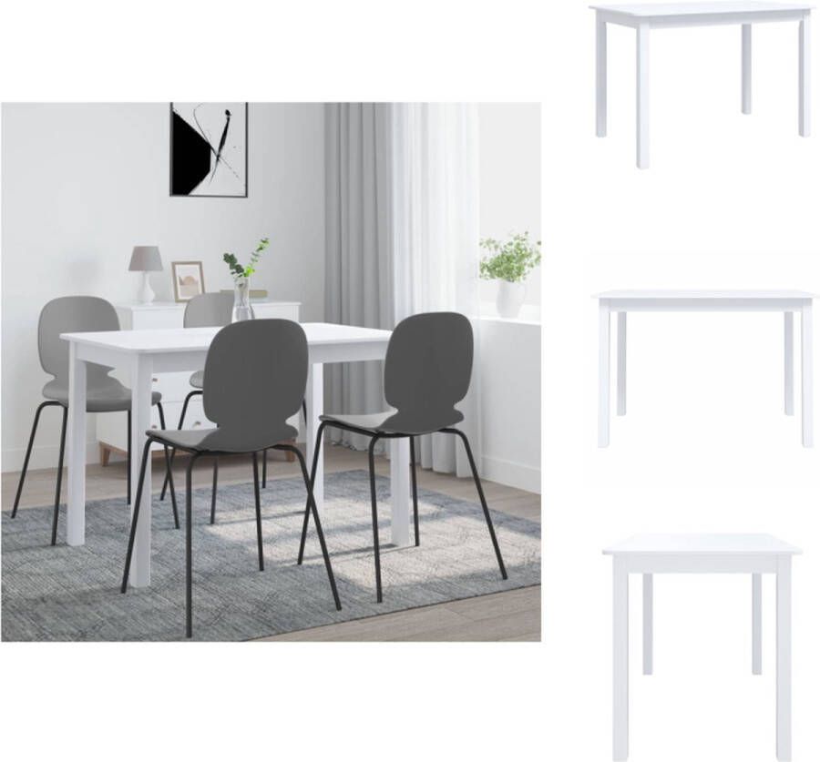 VidaXL Eettafel Eettafels Eetkamertafel Eetkamertafels Eettafel 114x71x75 cm massief rubberwood wit
