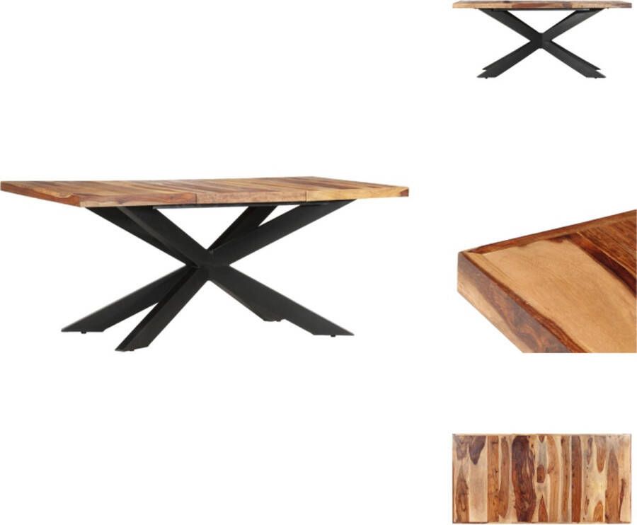 VidaXL Eettafel Eettafels Tafel Tafels Eettafel 180x90x76 cm massief sheeshamhout