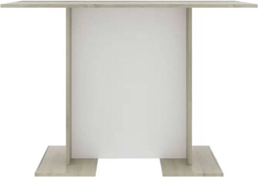 VIDAXL Eettafel 110x60x75 cm bewerkt hout wit en sonoma eikenkleurig - Foto 2
