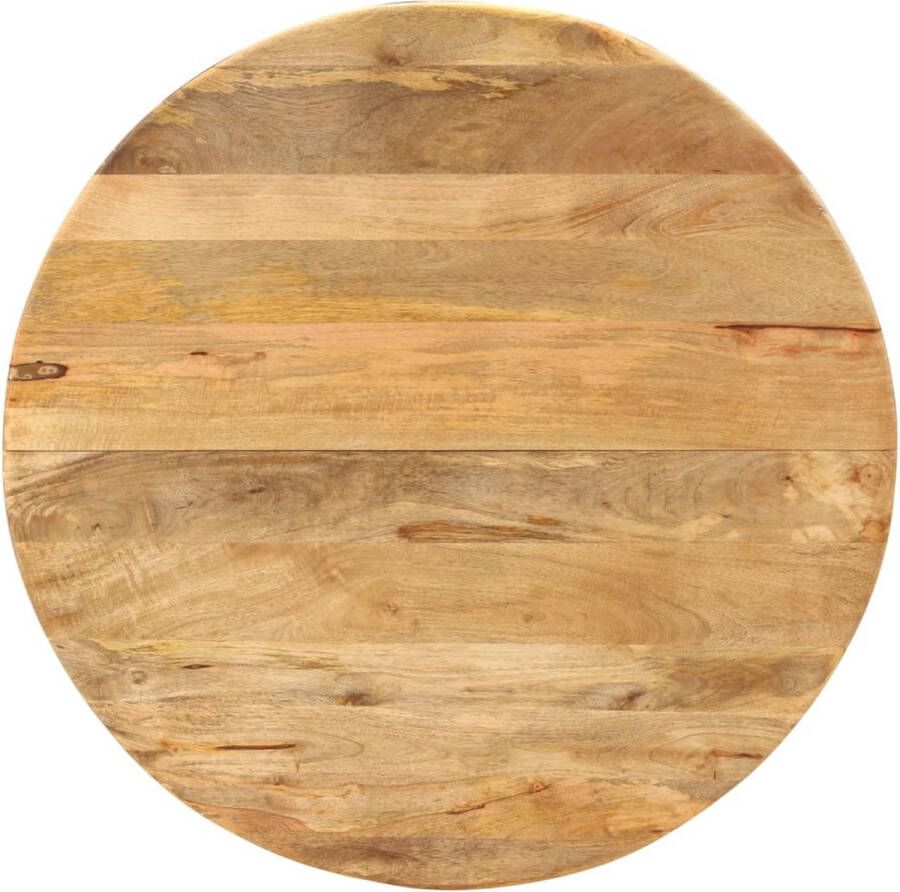 VidaXL -Eettafel-Ø110x78-cm-massief-mangohout-en-staal