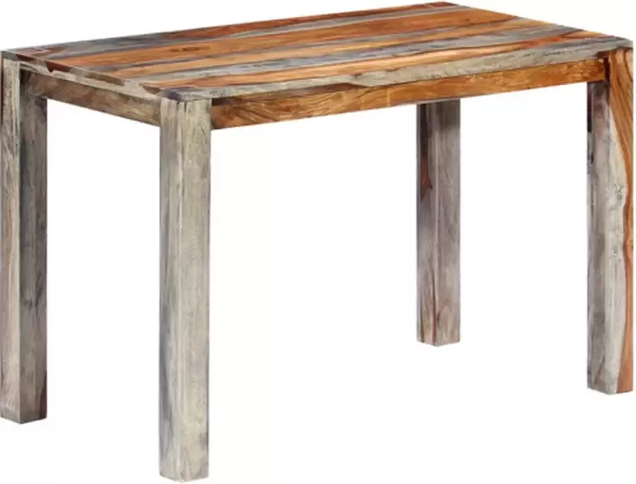 VIDAXL Eettafel 118x60x76 cm massief sheeshamhout grijs - Foto 2