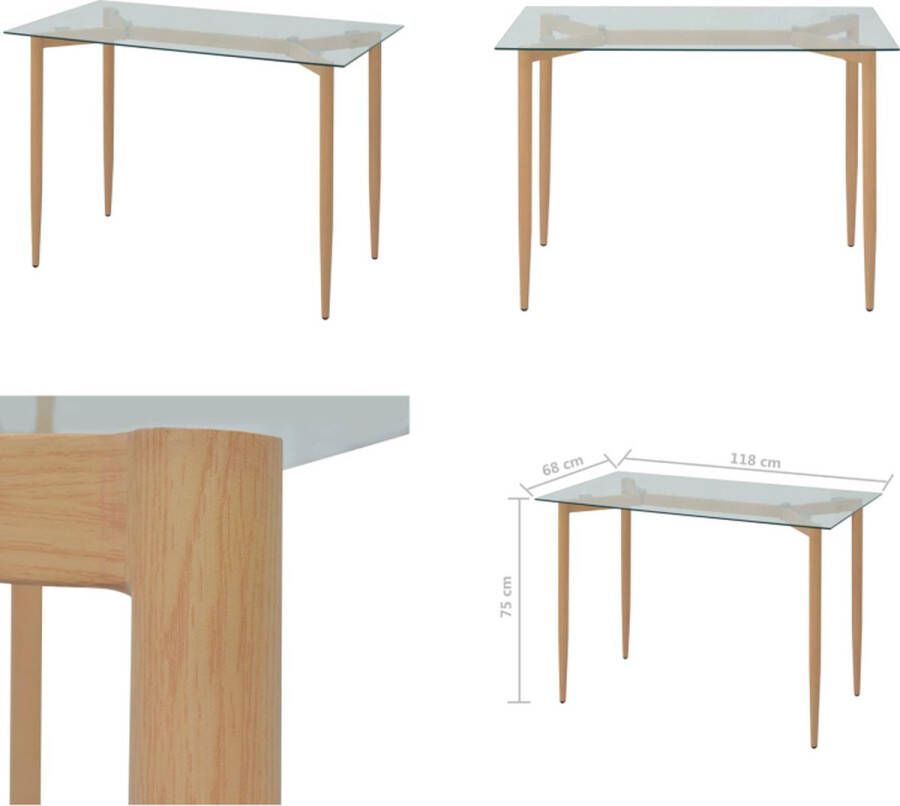 VidaXL Eettafel 118x68x75 cm Eettafel Eettafels Eetkamertafel Eetkamertafels