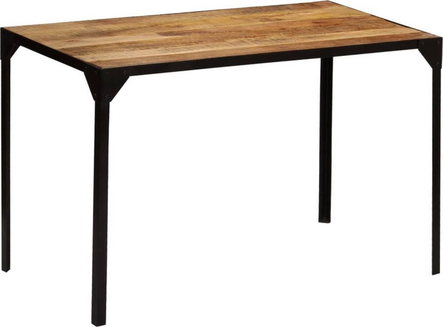 VidaXL -Eettafel-120-cm-massief-ruw-mangohout-en-staal - Foto 1