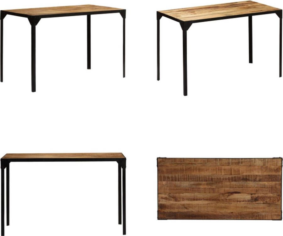 VidaXL Eettafel 120 cm massief ruw mangohout en staal Eettafel Eettafels Eetkamertafel Eetkamertafels