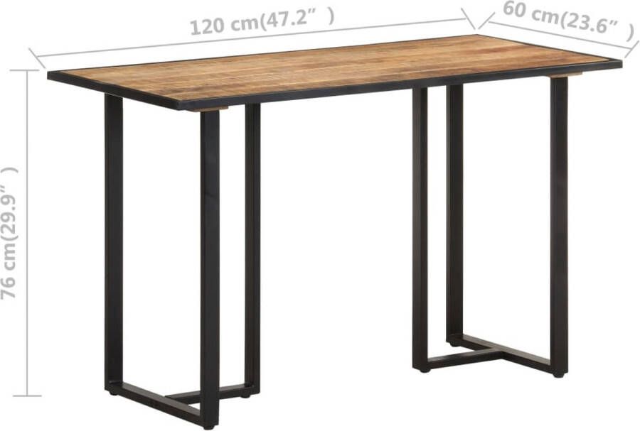 VidaXL -Eettafel-120-cm-ruw-mangohout