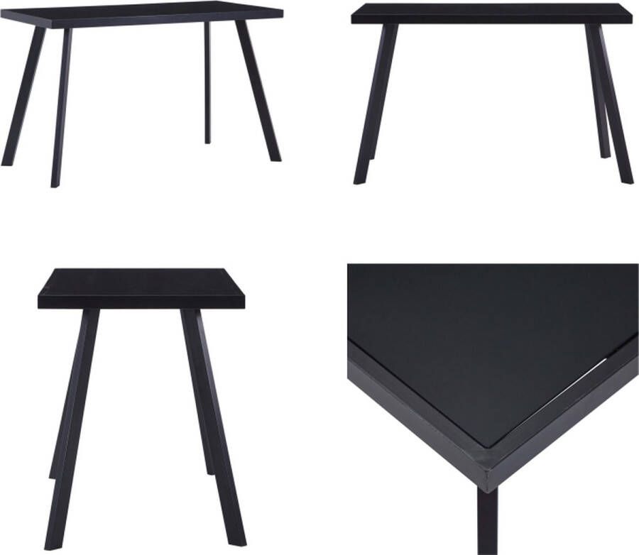 VidaXL Eettafel 120x60x75 cm gehard glas zwart Eettafel Eettafels Eetkamertafel Eetkamertafels