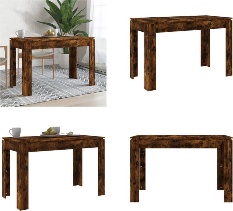 vidaXL Eettafel 120x60x76 cm bewerkt hout gerookt eikenkleurig Eettafel Eettafels Eetkamertafel Keukentafel