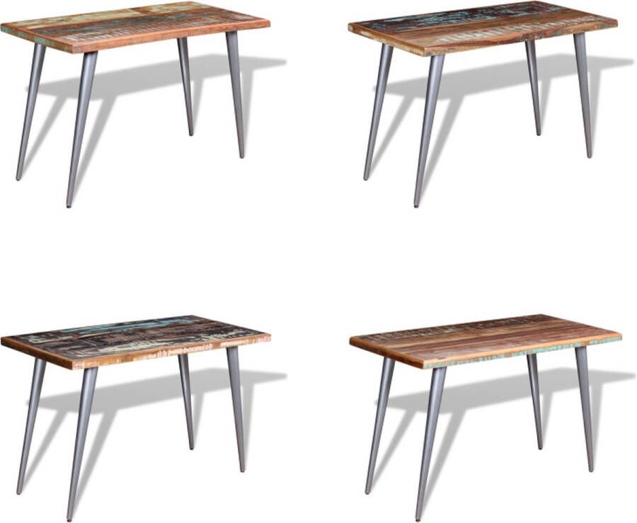 VidaXL Eettafel 120x60x76 cm massief gerecycled hout Eettafel Eettafels Eetkamertafel Eetkamertafels - Foto 2