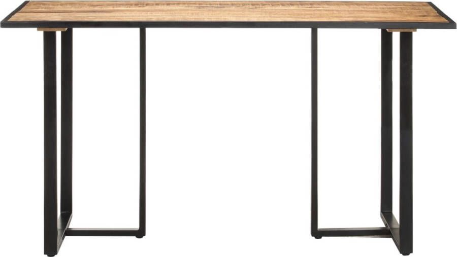 VidaXL Eettafel 140 cm Ruw Mangohout Industrieel Industriele Eettafel Mangohouten Eettafel Eetkamertafel Salontafel Eetzalen Keuken Meubilair Bruine Eettafel Vintage Eettafel Design Eettafel