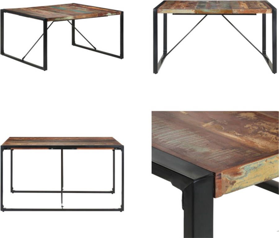 VidaXL Eettafel 140x140x75 cm massief gerecycled hout Eettafel Eettafels Eetkamertafel Eetkamertafels