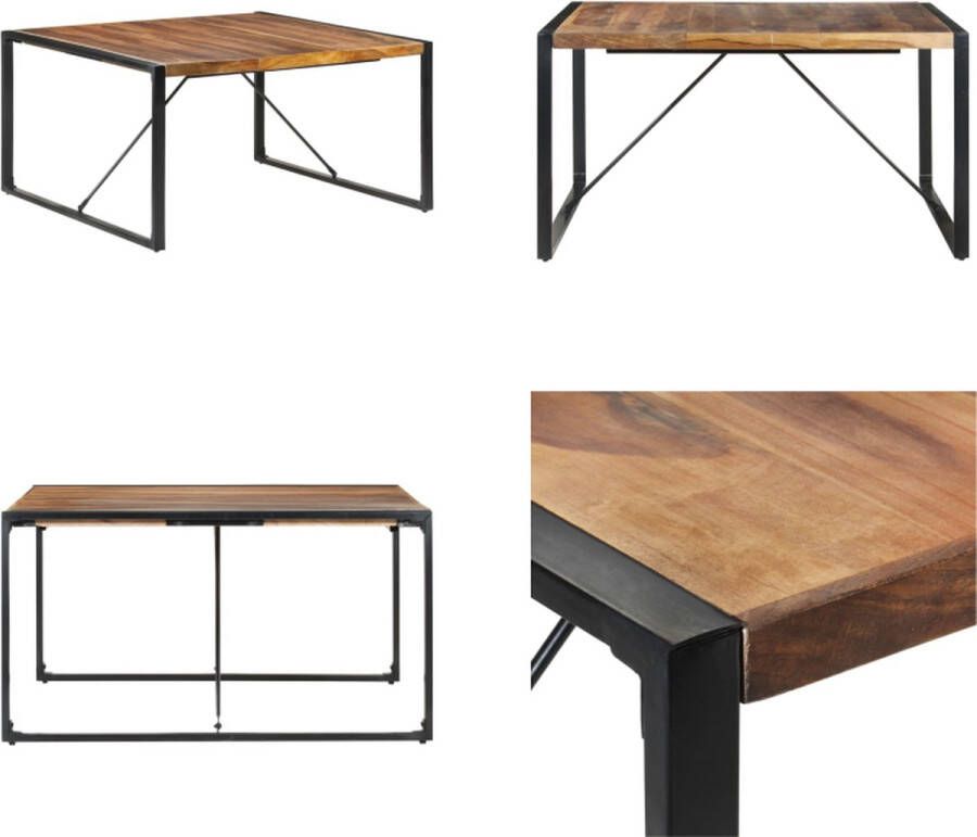 VidaXL Eettafel 140x140x75 cm massief hout met sheesham afwerking Eettafel Eettafels Eetkamertafel Eetkamertafels