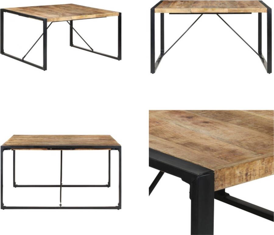VidaXL Eettafel 140x140x75 cm ruw mangohout Eettafel Eettafels Eetkamertafel Eetkamertafels