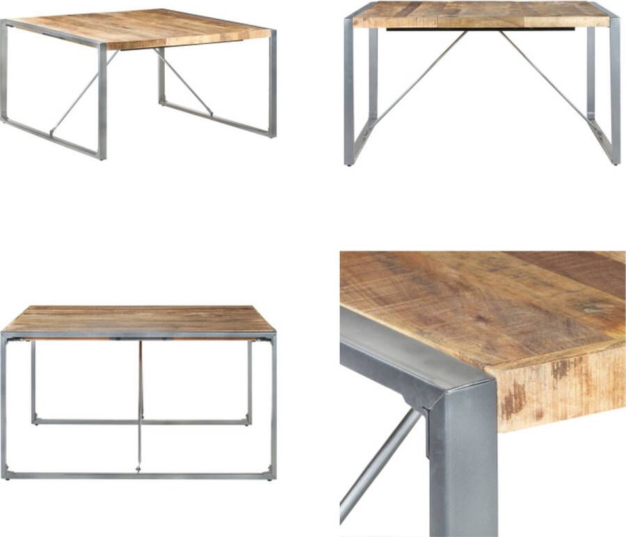 VidaXL Eettafel 140x140x75 cm ruw mangohout Eettafel Eettafels Eetkamertafel Eetkamertafels