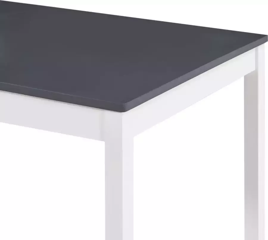 VidaXL -Eettafel-140x70x73-cm-grenenhout-wit-en-grijs