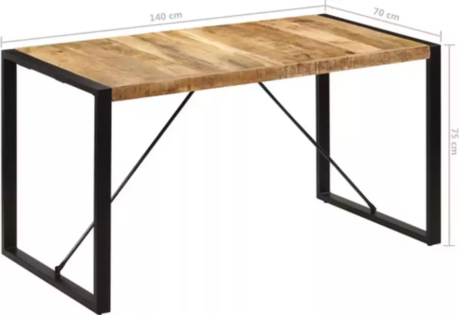 VidaXL -Eettafel-140x70x75-cm-massief-mangohout - Foto 5