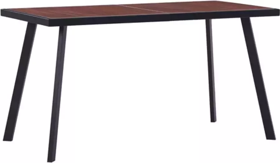 VidaXL -Eettafel-140x70x75-cm-MDF-donkerhoutkleurig-en-zwart - Foto 3