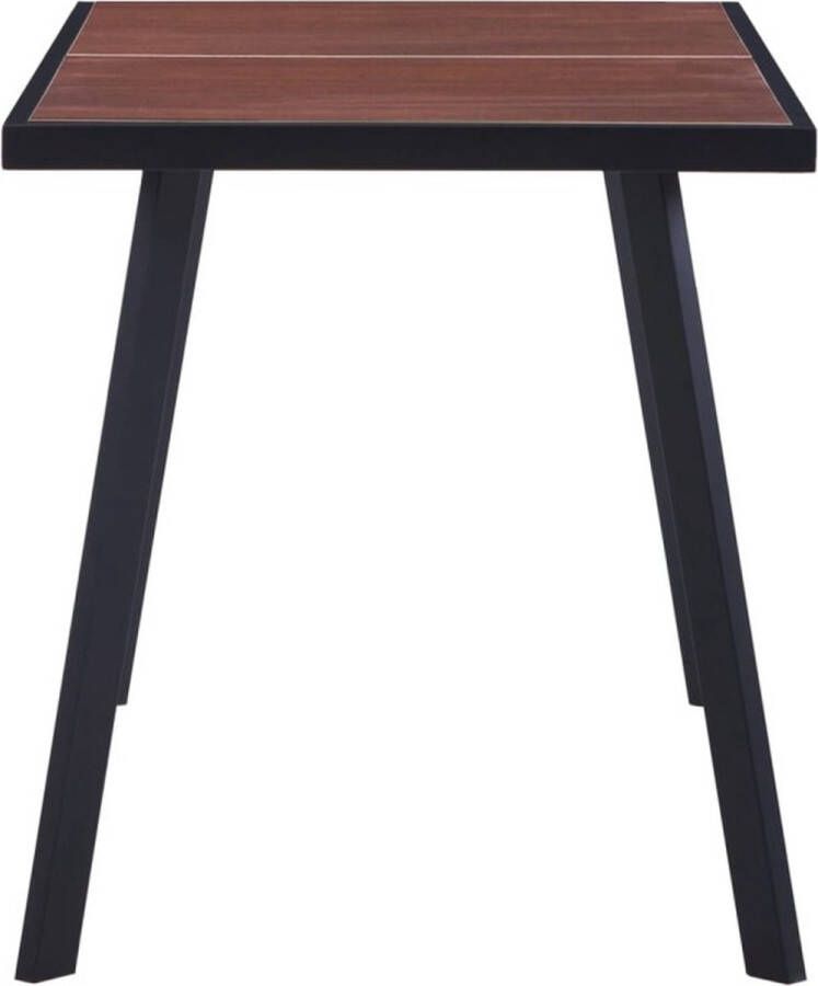 VidaXL -Eettafel-140x70x75-cm-MDF-donkerhoutkleurig-en-zwart - Foto 2